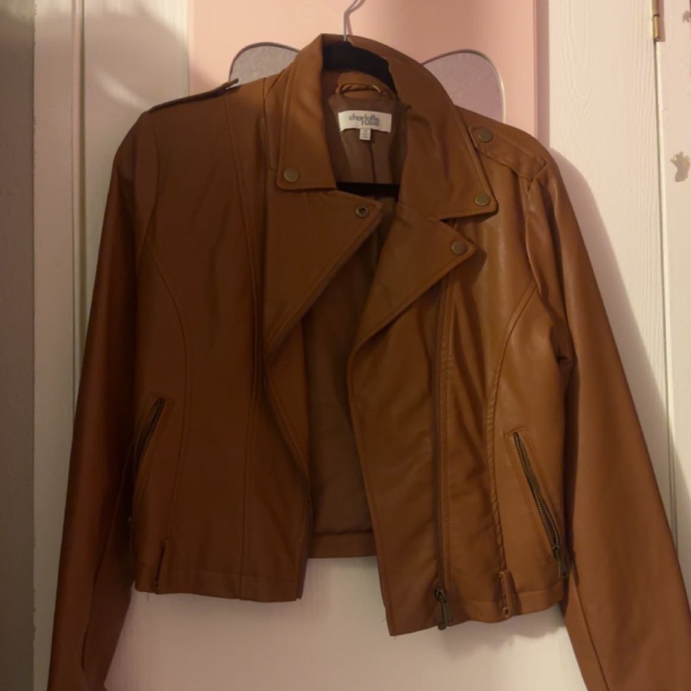 Brown leather jacket
